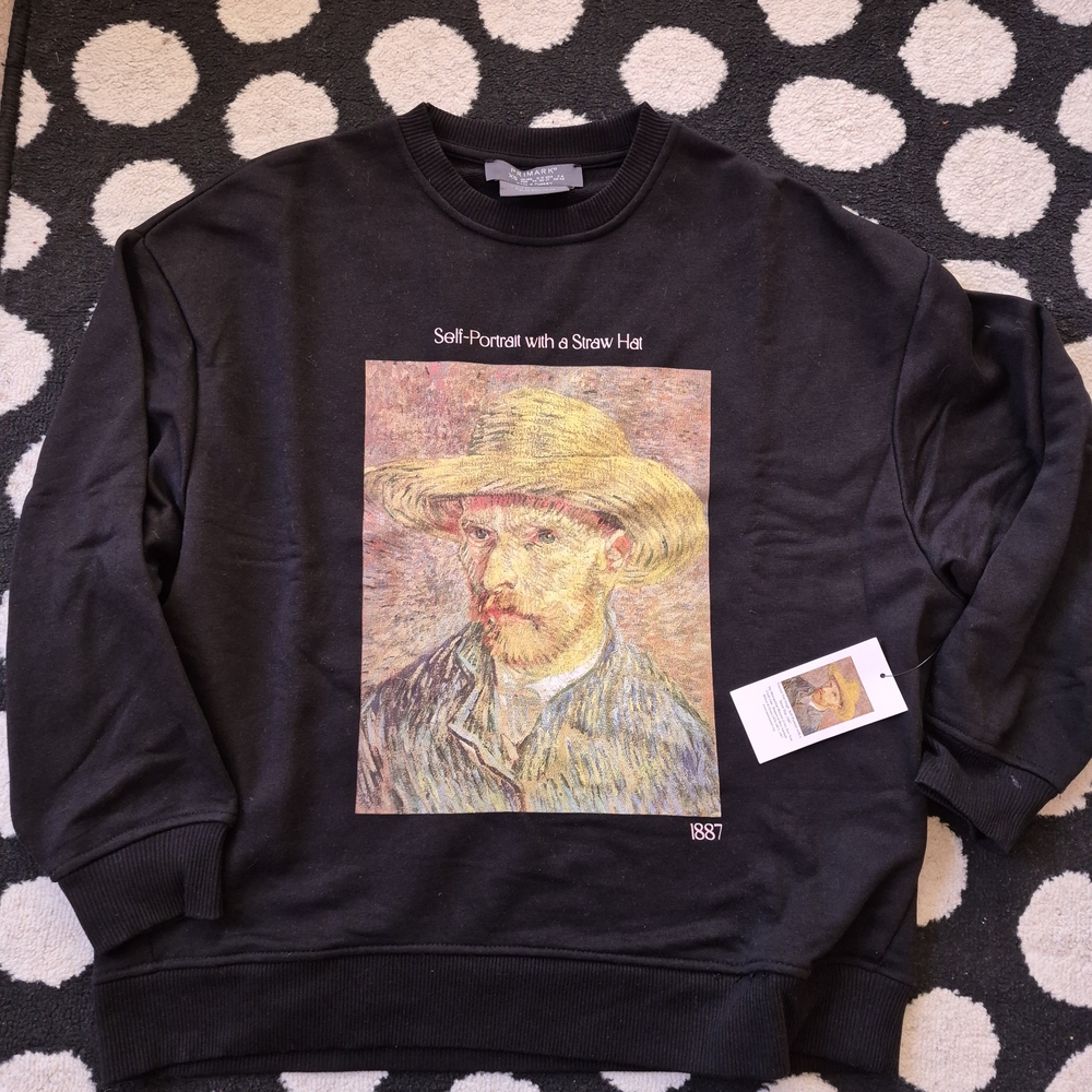 Van Gogh Portrait Black Sweatershirt XS NWT